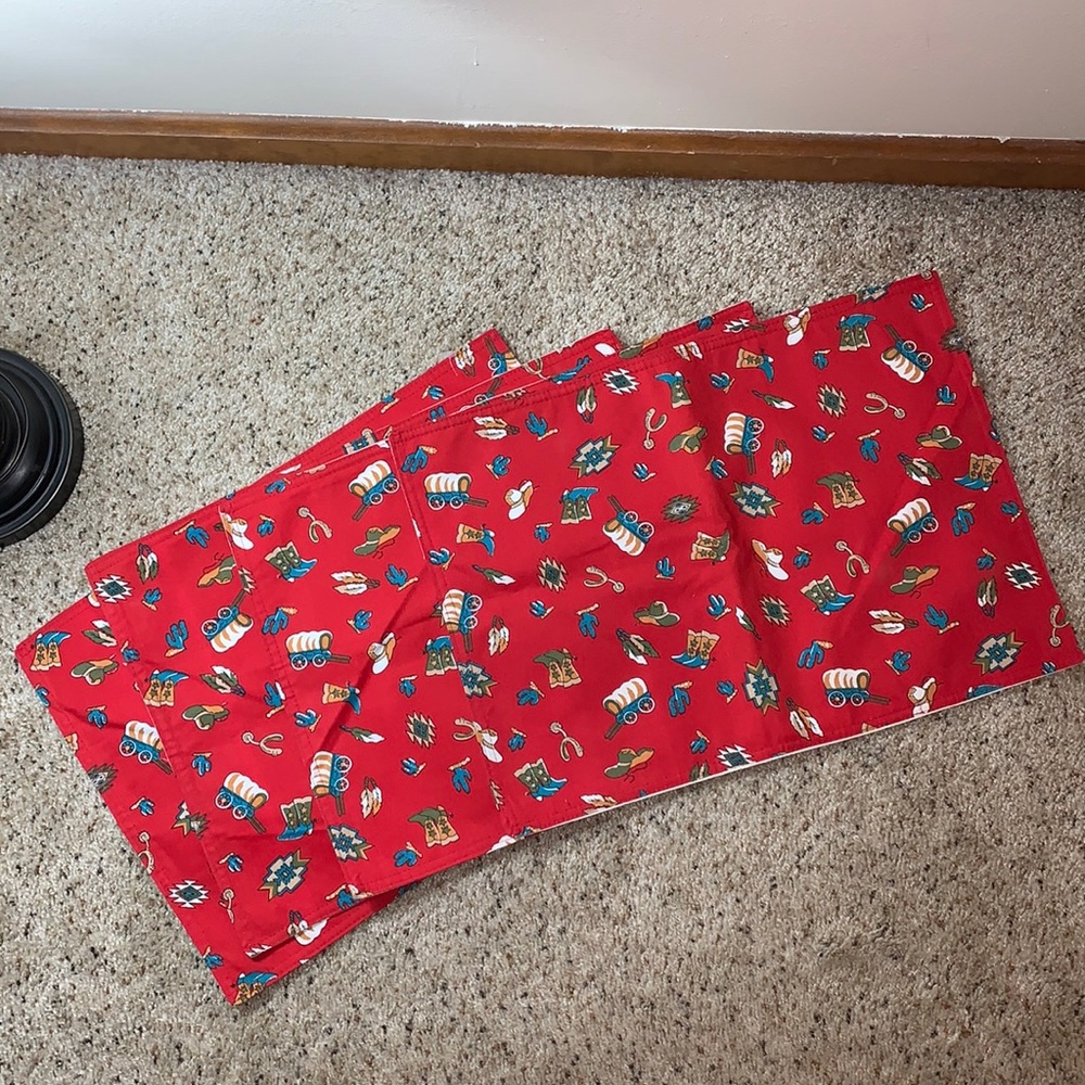 Set of 4- Handmade Western Print Placemats